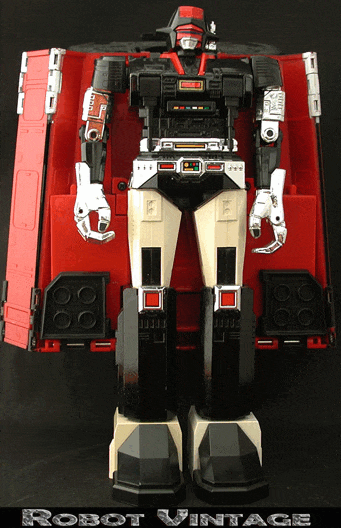 Bismarck DX transformation sequence GIF - Popy GC-22 vintage toy