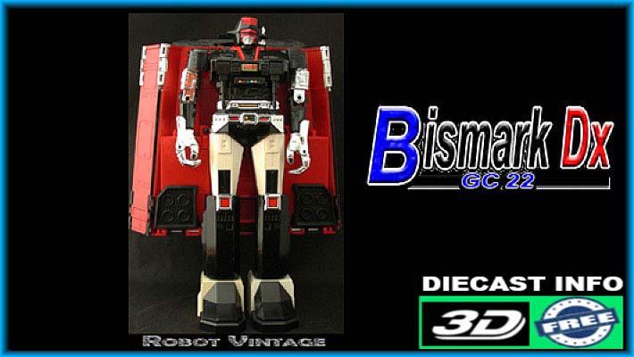 Popy GC-22 Bismarck DX die-cast toy - Vintage Japanese robot transforming version